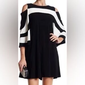 Stripe Cold Shoulder Dress